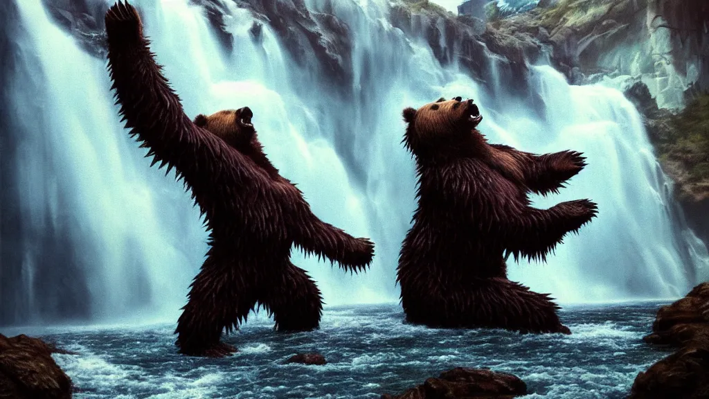 grizzly bears fighting wallpaper