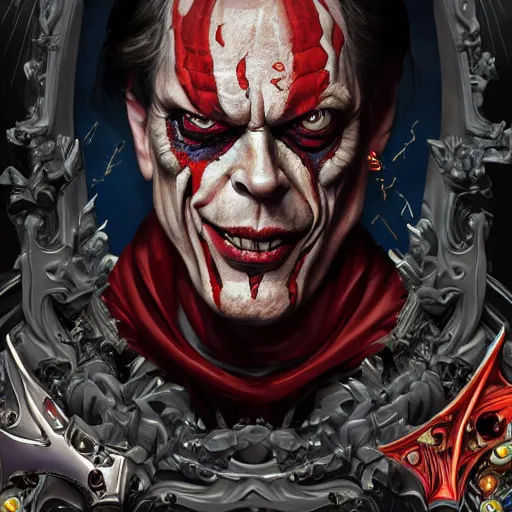 Prompt: steve buscemi as spawn, by anthony van dyck, artstation, illustration, comic book, polychromatic - colors, insanely detailed and intricate, hypermaximalist, elegant, ornate, hyper realistic, super detailed