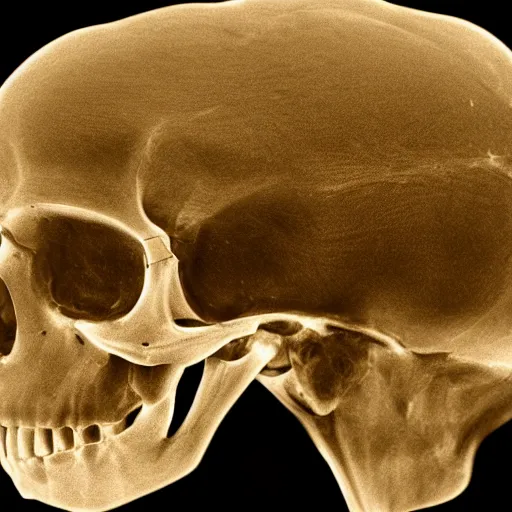 Prompt: an X-ray of a skull