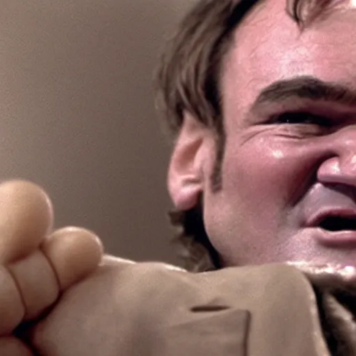 Image similar to human feet on quentin tarantino face, feet