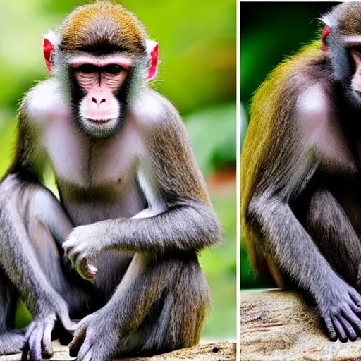 Prompt: evolution from monkey to man, 4 pictures,