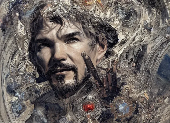 Image similar to a highly detailed heavenly portrait of stephen strange, james gurney, james jean