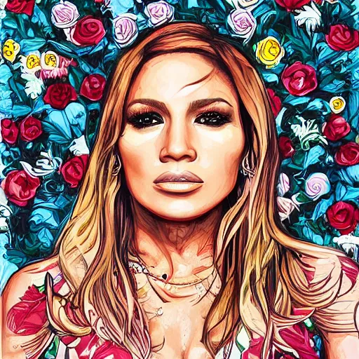 Image similar to J Lo, painted by Martine Johanna