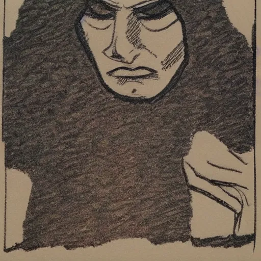 Image similar to a character drawn by David Mazzucchelli, portrait