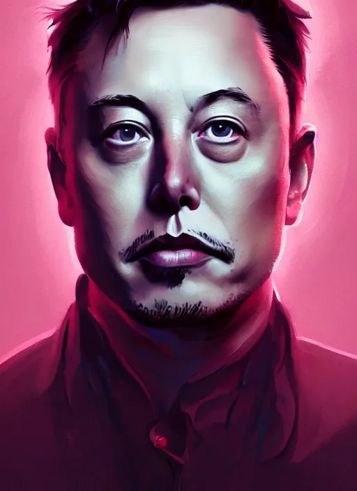 Image similar to a beautiful portrait of elon musk. character design by cory loftis, fenghua zhong, ryohei hase, ismail inceoglu and ruan jia. artstation, volumetric light, detailed, rendered in octane