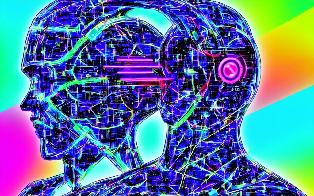 Prompt: a techno - spirit futurist cybernetic organic brain, future perfect, award winning digital art, sharp bright colors