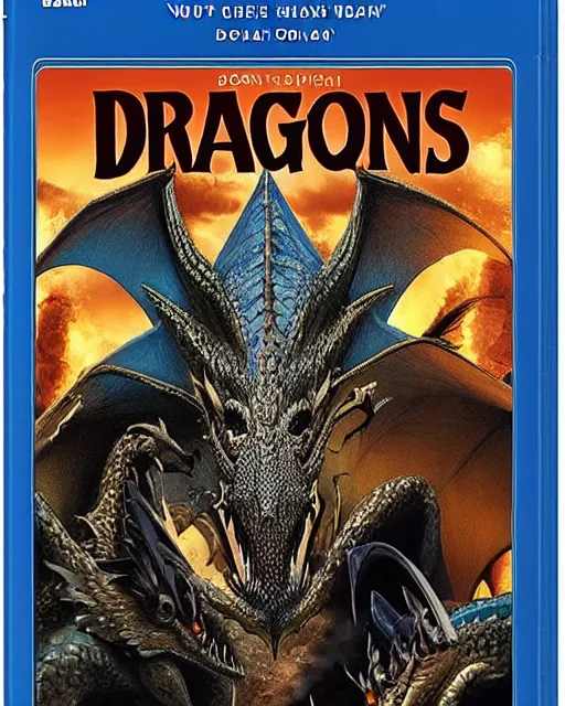 Prompt: 'Dragons: Who Needs Em?' blu-ray DVD case still sealed in box, ebay listing