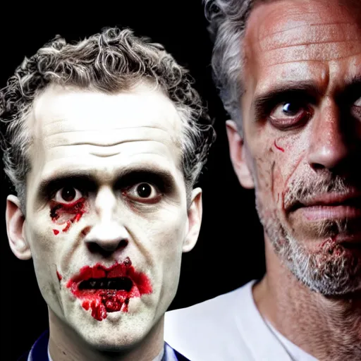 Prompt: A zombie with the face of Jordan Peterson