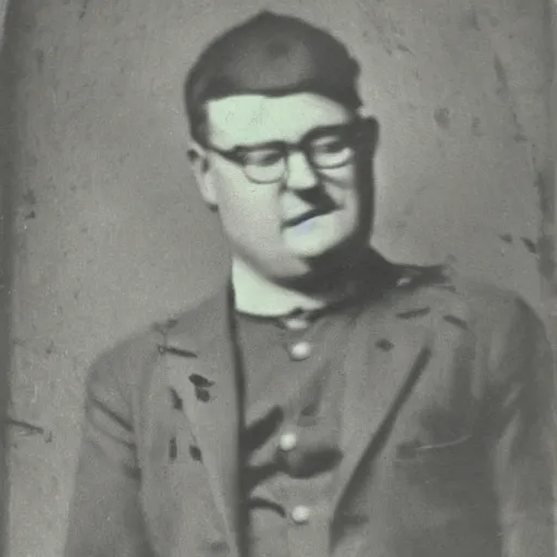 Image similar to peter griffin in iraq, black and white, early 1 9 0 0 s photograph