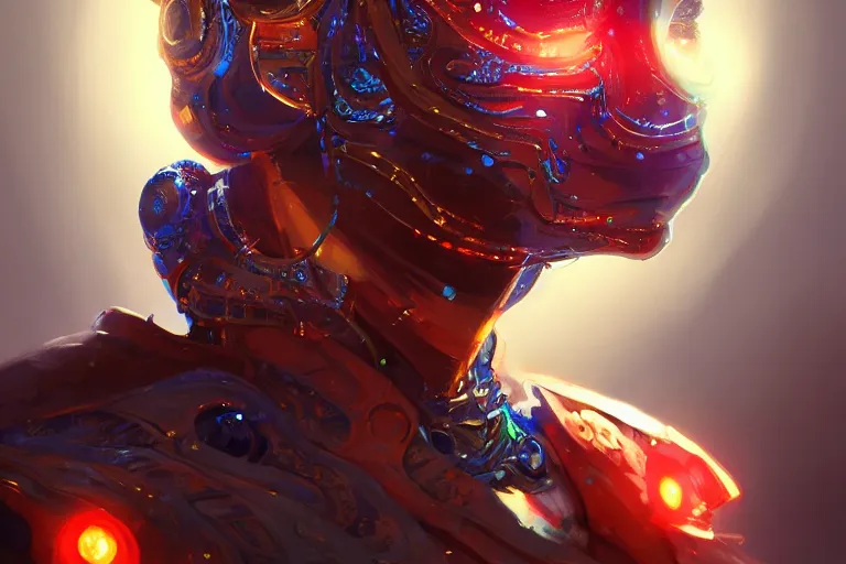 Image similar to portrait _ of a beautiful magic robot character design fantasy intricate _ cinematic _ lighting _ highly _ detailed _ digital _ painting _ artstation