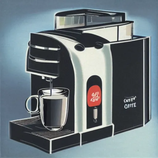 Image similar to coffee machine, italian futurism