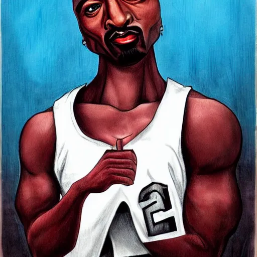 Image similar to tupac caricature