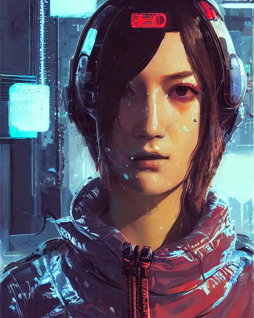 Prompt: detailed portrait Gal GadotNeon Operator Girl, cyberpunk futuristic neon, reflective puffy coat, decorated with traditional Japanese ornaments by Ismail inceoglu dragan bibin hans thoma greg rutkowski Alexandros Pyromallis Nekro Rene Maritte Illustrated, Perfect face, fine details, realistic shaded, fine-face, pretty face
