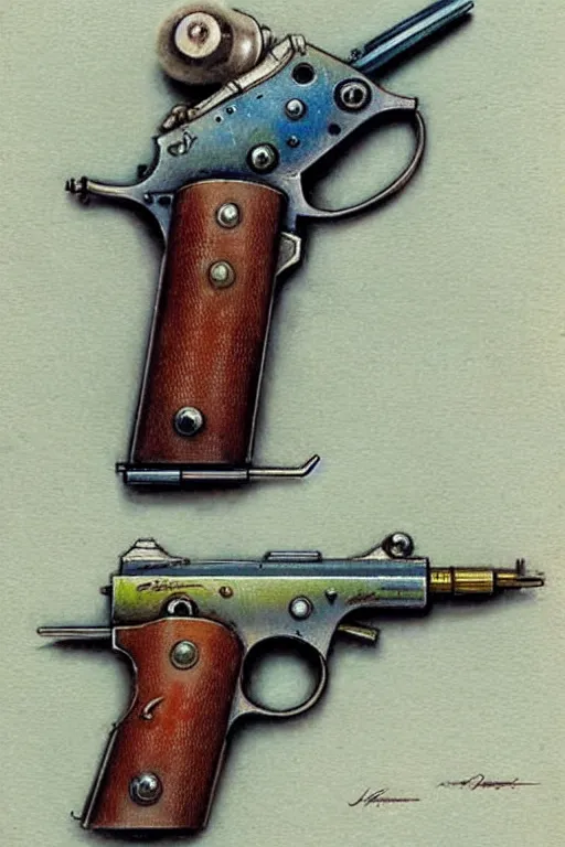 Prompt: ( ( ( ( ( 1 9 5 0 s retro raygun pistol. muted colors. ) ) ) ) ) by jean - baptiste monge!!!!!!!!!!!!!!!!!!!!!!!!!!!!!!