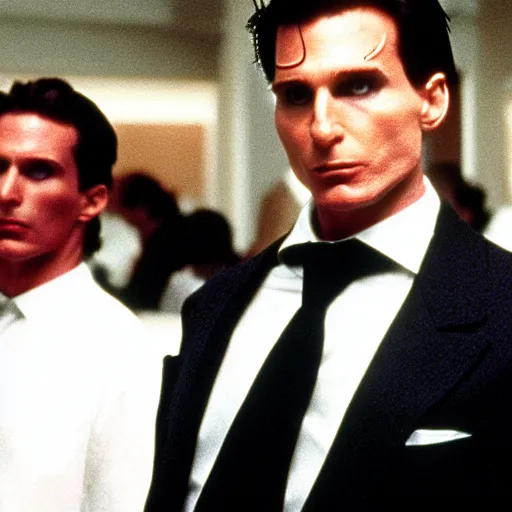 Image similar to patrick bateman as a giga chad