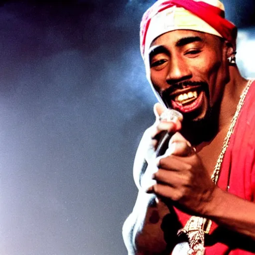 Prompt: 2 pac singing a 2 0 0 0's rock song.