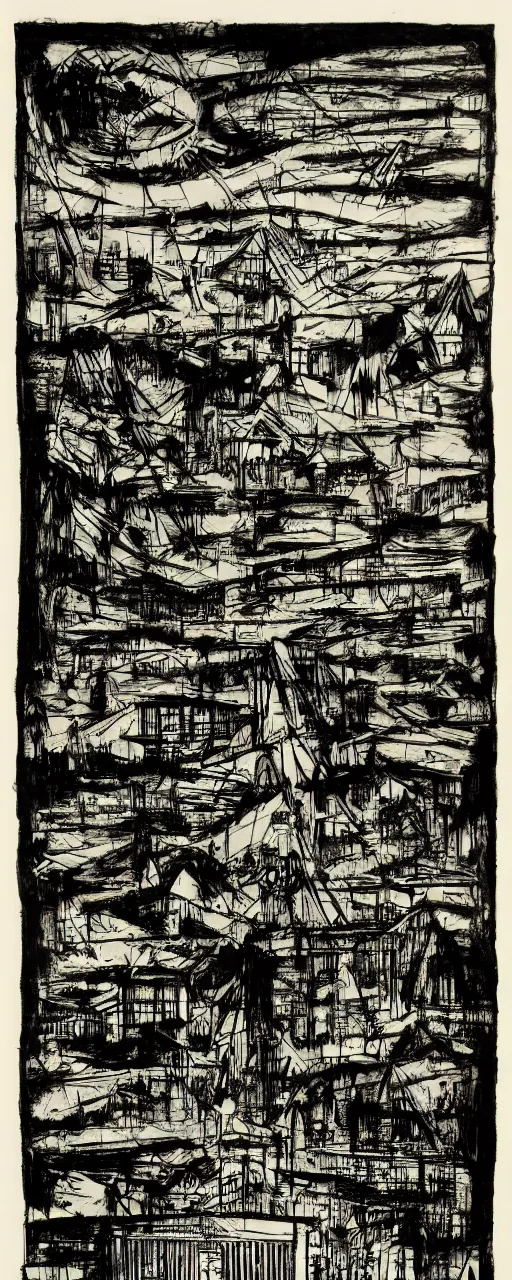 Image similar to diagram of a utopia, by bernard buffet and stephen gammell and emil nolde, 8 k, trending on artstation