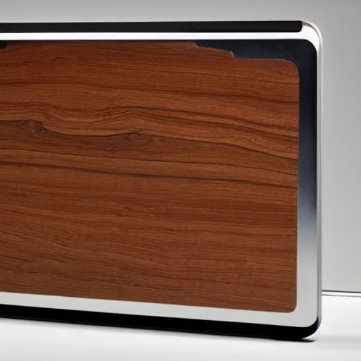 Prompt: a wood masterpiece laptop