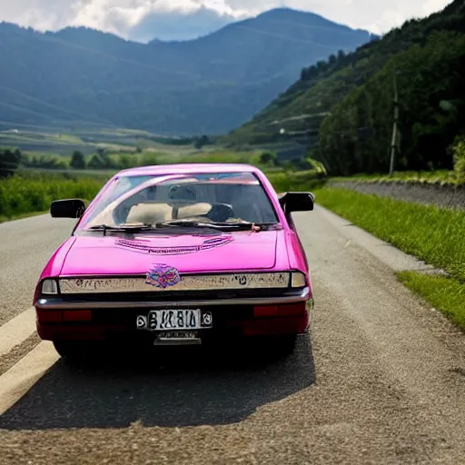 Image similar to bosozoku car speeding in the Italian countryside