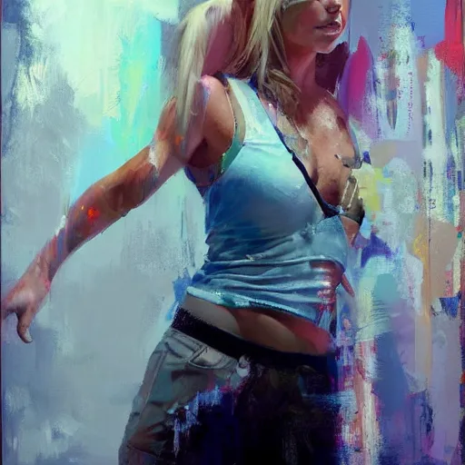 Image similar to full body full britney spears as lola bunny morphed together, hybrid, jeremy mann painting