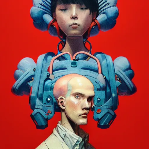 Image similar to prompt : soviet doomer portrait soft light painted by james jean and katsuhiro otomo and erik jones, inspired by akira anime, smooth face feature, intricate oil painting, high detail illustration, sharp high detail, manga and anime 1 9 9 9