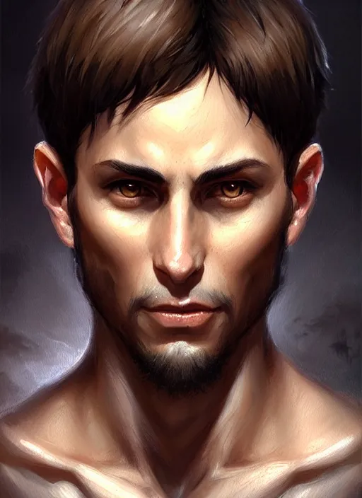 Image similar to a _ fantasy _ style _ portrait _ painting _ of light brown argentinian male short black hair defined chiseled facial features face big ears, rpg dnd oil _ painting _ unreal _ 5 _ daz. _ rpg _ portrait _ extremely _ detailed _ artgerm _ greg _ rutkowski _ greg