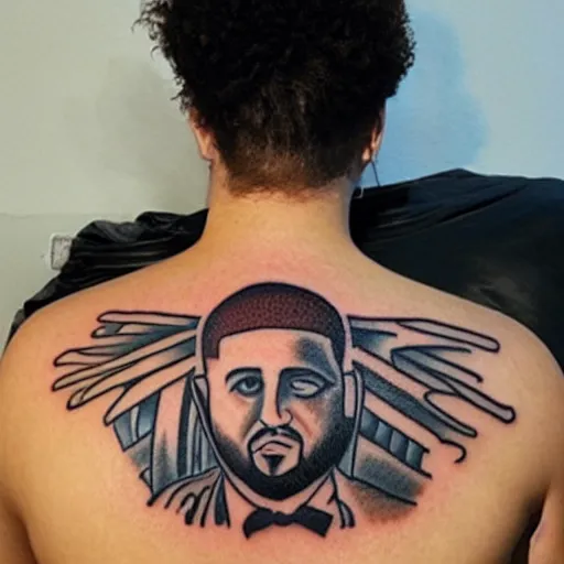 Image similar to a tattoo of a dj khaled