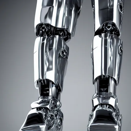 Prompt: full body shot of a chrome robot with a humanoid face, insanely detailed intricate octane render, 8 k artistic photography, photorealistic