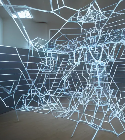 Image similar to x - ray cyber architecture installation, art exhibition, biennale, museum, vr, virtual