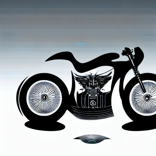 Image similar to a rolls royce cyberpunk bike, vector illustration, stylized, h r giger