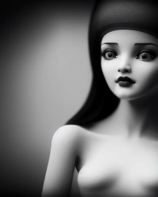 Image similar to black and white dreamy young beautiful female artificial intelligence, cinematic, rim light, photo - realistic, elegant, high detail, 8 k, masterpiece, photo taken in 1 9 3 0