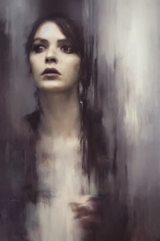 Image similar to detailed cinematic moody colors studio portrait of the memories of a sensual lady, high quality by jeremy mann, only one head single portrait