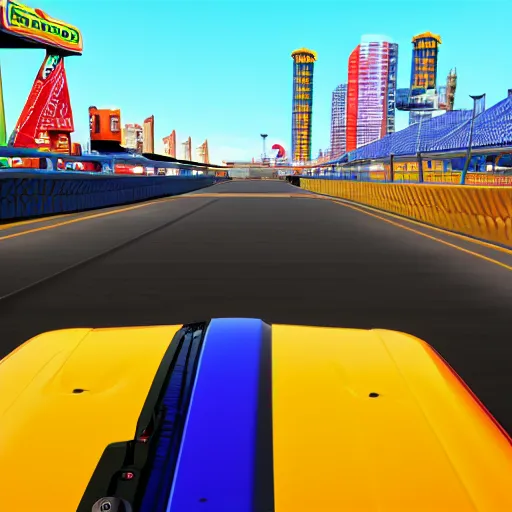 Prompt: screenshot of daytona usa by sega ultra detail photorealistic unreal engine