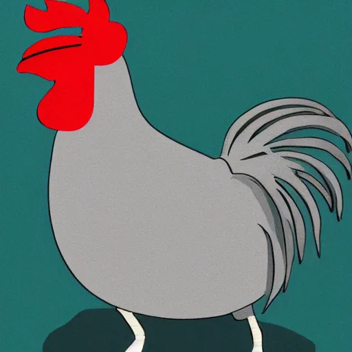 Image similar to a portrait of a robotic rooster wearing a hoodie