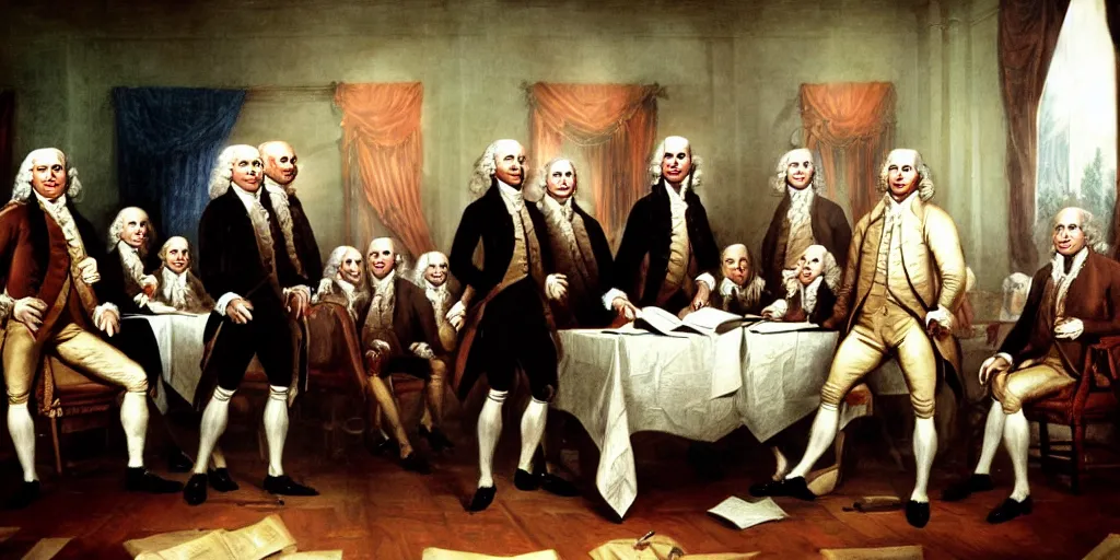 Image similar to founding fathers of the usa, muscular