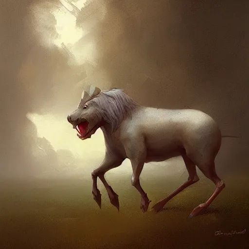 Image similar to hybrid of mouse and horse and rat, half horse - half mouse, digital art fantasy art, art by george stubbs, jakub rozalski, anton fadeev