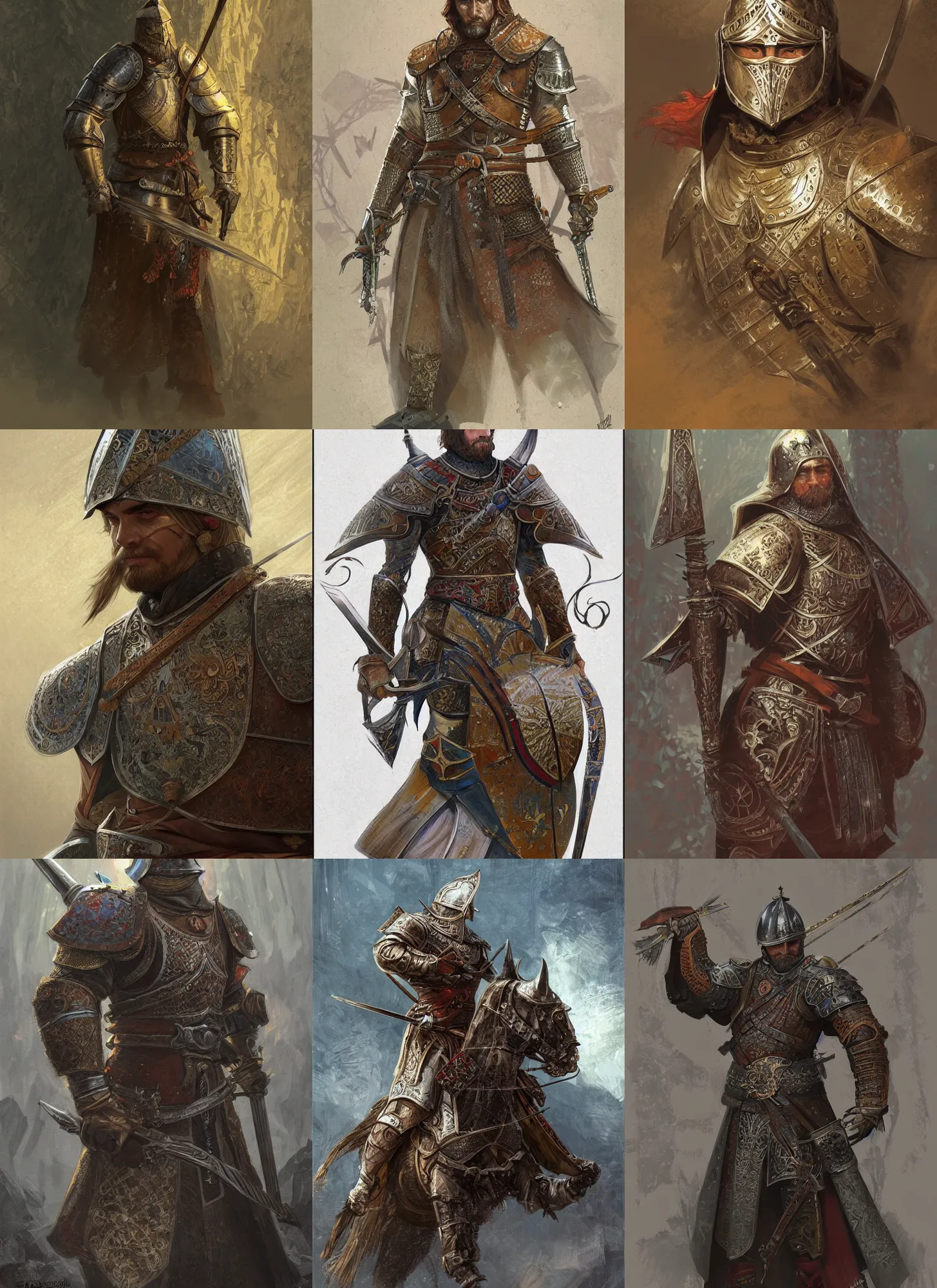 Prompt: russian medieval knight, intricate, highly detailed, digital painting, artstation, concept art, sharp focus, illustration, briclot, rutkowski, mucha