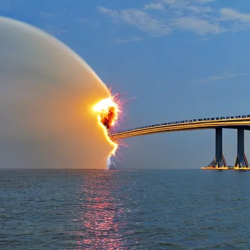 Image similar to Crimean Bridge exploding