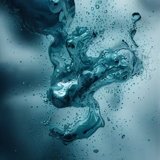 Prompt: underwater ink, rain out of a shiny cloud, simple and clean illustration, white background, liquified, highly detailed, photorealism, digital art, 3 d object, octane rendering, unreal engine, by alberto seveso