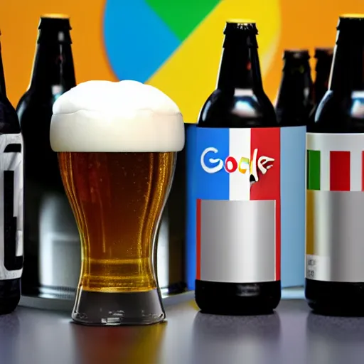 Image similar to google beer, 4 k, 3 d