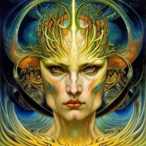 Image similar to Divine Chaos Engine by Karol Bak, Jean Delville, William Blake, and Vincent Van Gogh