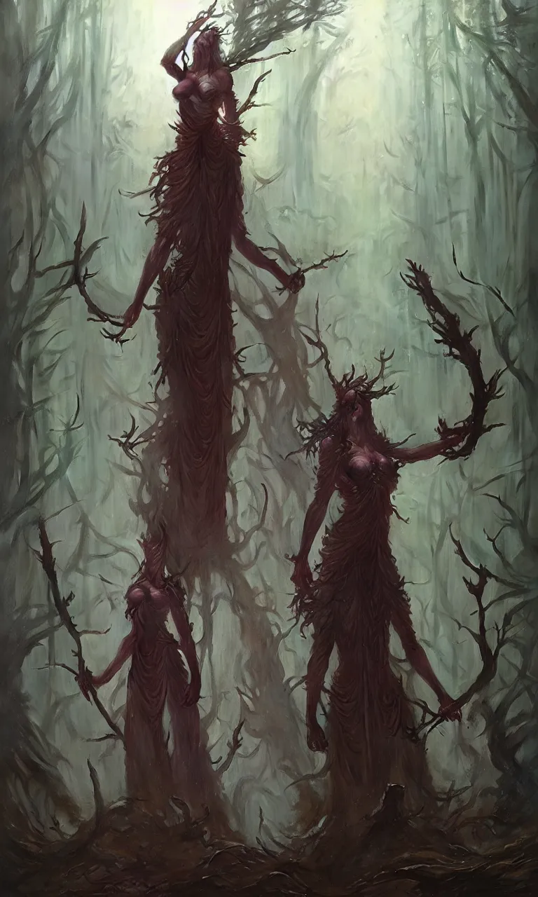 Image similar to Goddess of the forest, trending on Artstation, Greg Rutkowski, Wayne Barlowe