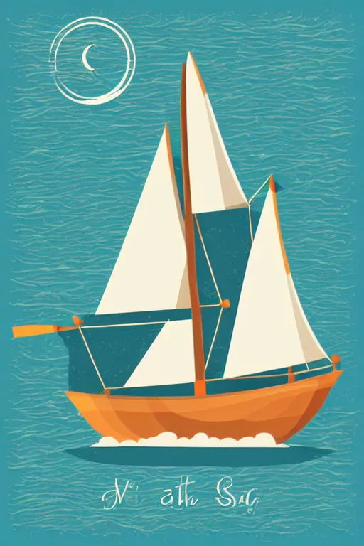 Prompt: minimalist boho style art of a sailing ship, illustration, vector art