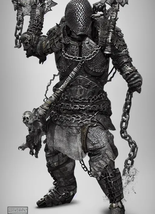 Image similar to а fantasy Proto-Slavic mythology, zombie in chain mail armor inspired blizzard games, full body, detailed and realistic, 4k, trending on artstation, octane render