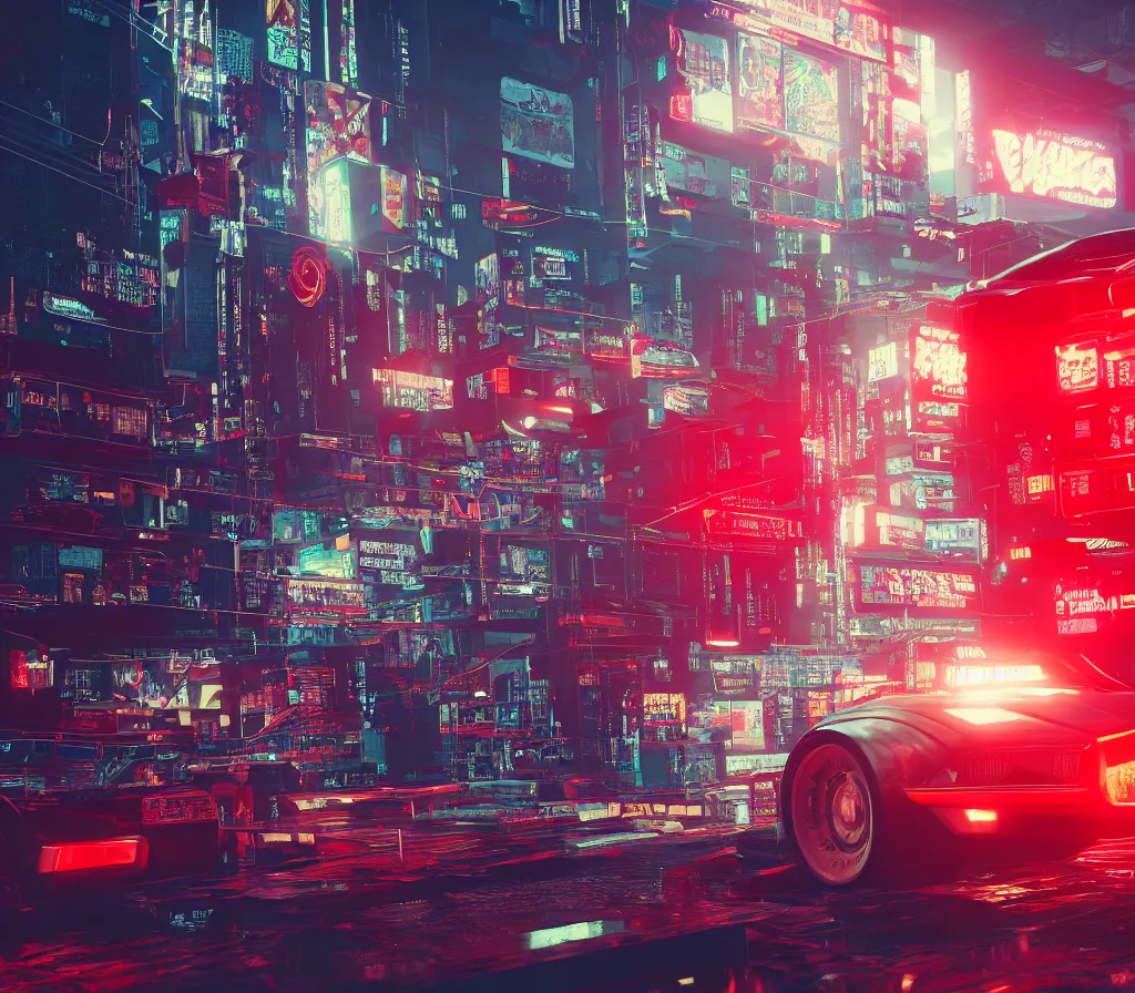 Prompt: “cinematic picture of a red cyberpunk computer chip, Arasaka Relic, cyberpunk 2077, 8k, octane render, wallpaper”