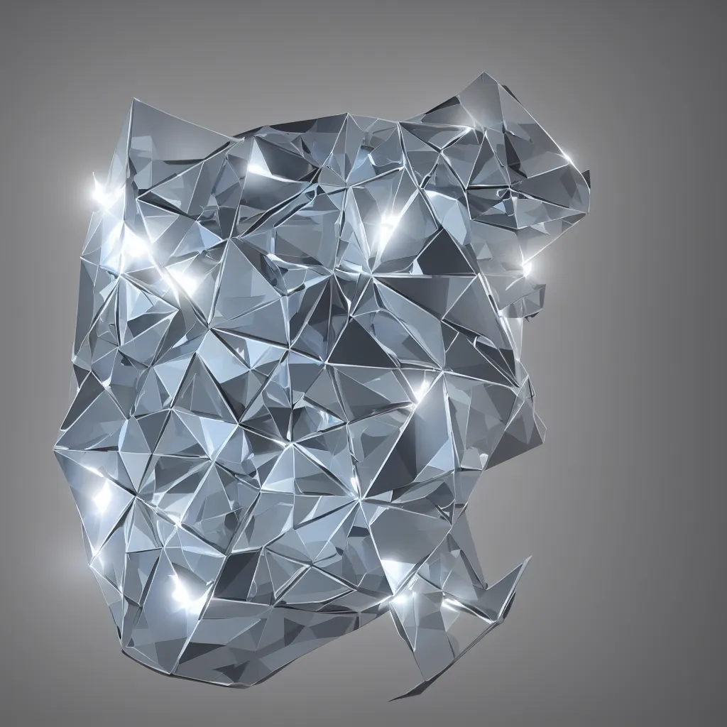 Image similar to a picture of an object that looks like a diamond, ethereum logo, 3 d render by stefan gierowski, reddit contest winner, computer art, rendered in cinema 4 d maya # vfxfriday