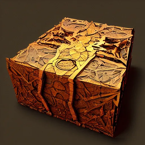 Prompt: fantasy art hyper realistic ai created interesting bizarre subconscious of a cardboard box with fractal vignette edge fantastic art award winning best ultra detailed magnificent