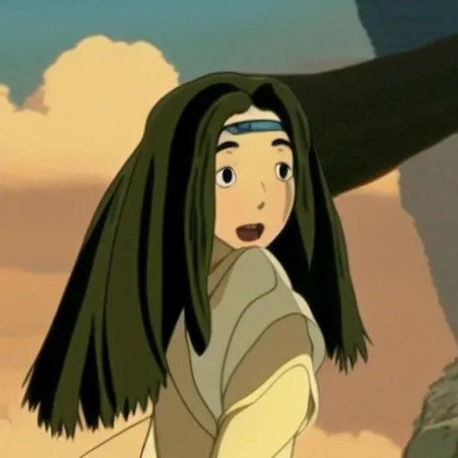 Image similar to Film still of Gal Gadot, from Spirited Away (Studio Ghibli anime from 2001)