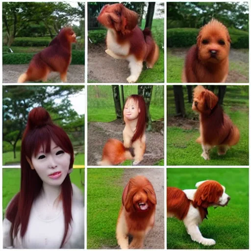 Image similar to 4 pics, japanese redhead, in the park of chiba dog