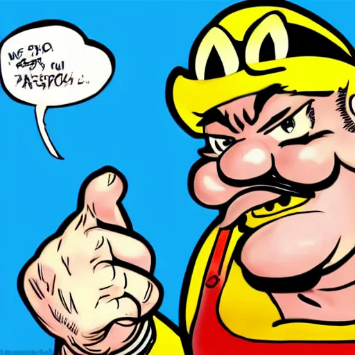 Image similar to wario in the style of a tin - tin comic